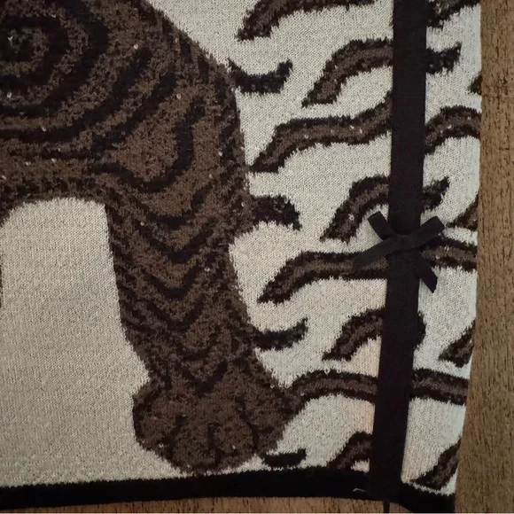 Marc Cain Wool Blend Knit Skirt – Tiger Print, Size Small (US 4) - Picture 4 of 12